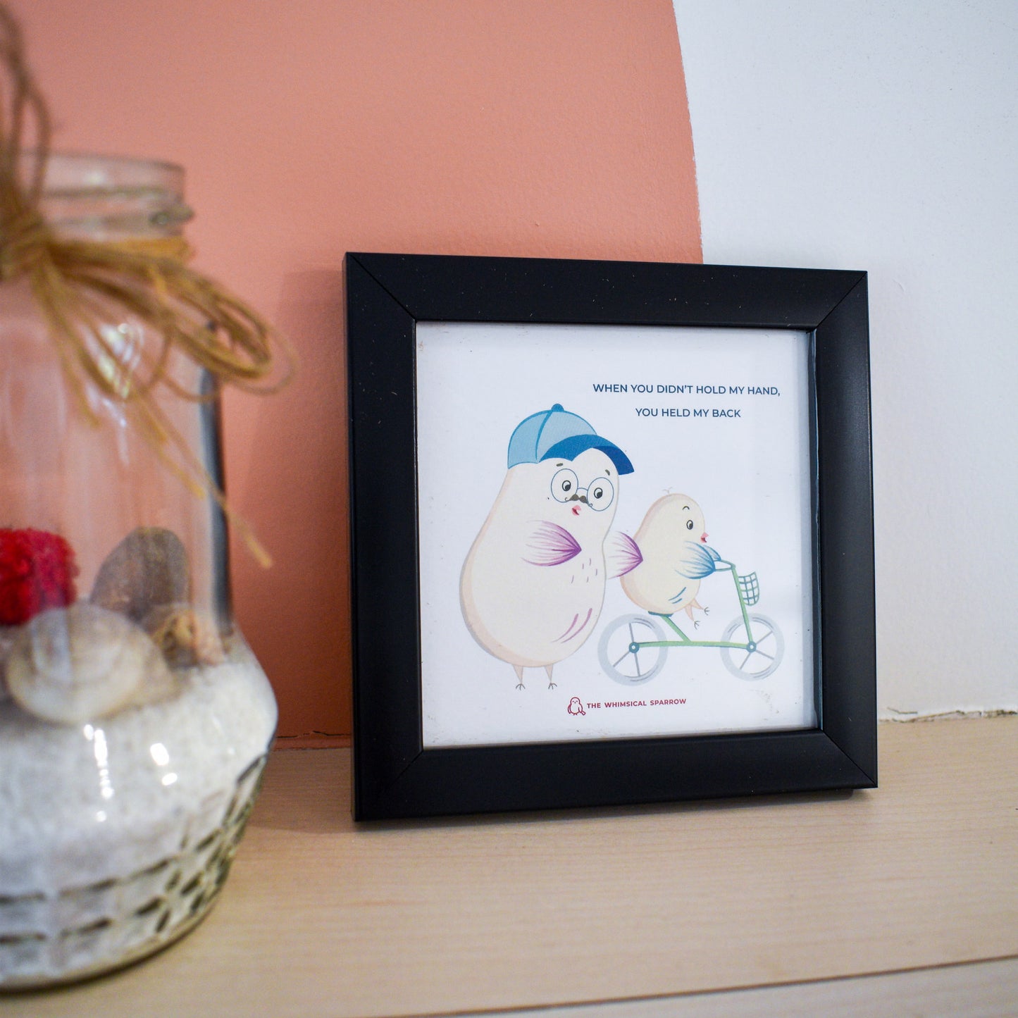 Cute frame for Father's Day gift kept on shelf