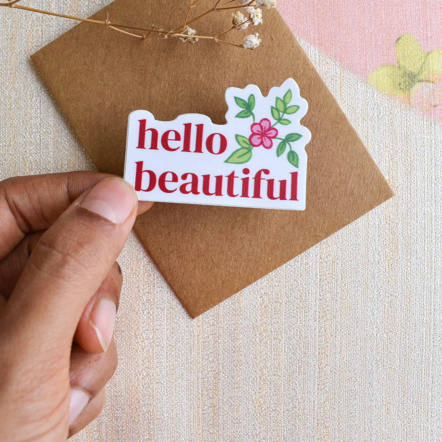 Beautiful floral die cut vinyl sticker for mother