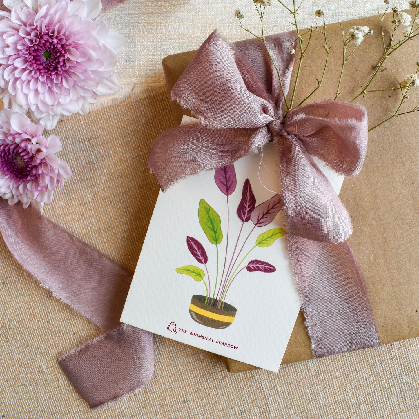 Cute stationery with floral plant lover design beautiful gift tag