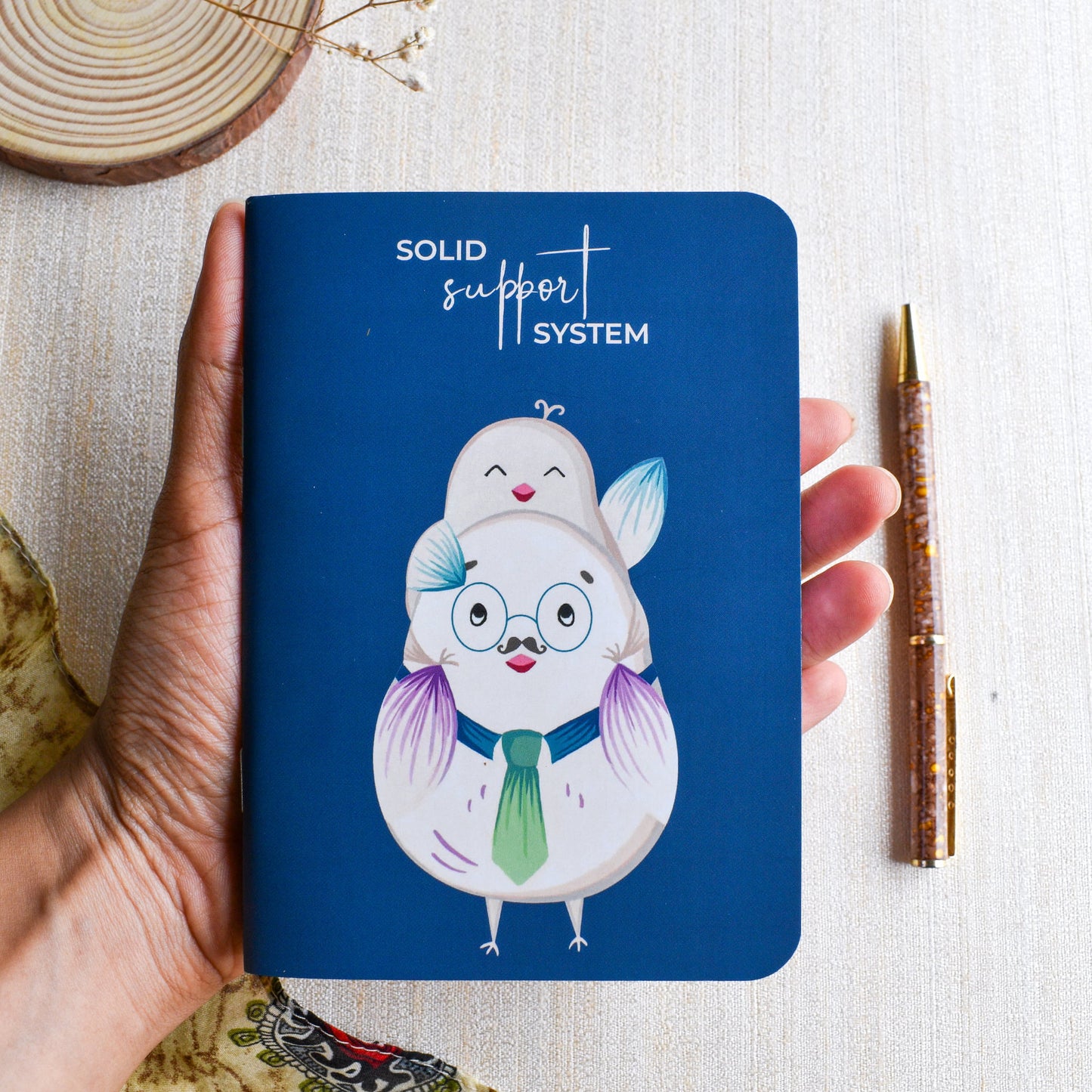 Quirky gift for dad with cute bird design pocket notebook