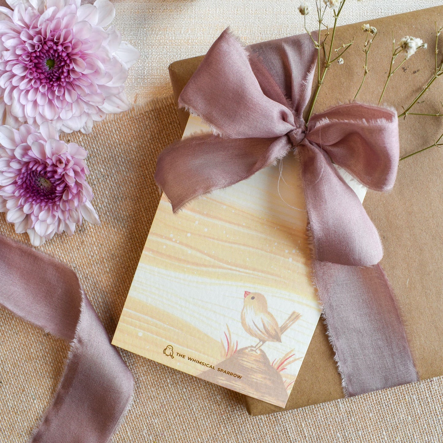 Beige sky with bird design Cute Stationery gift tag