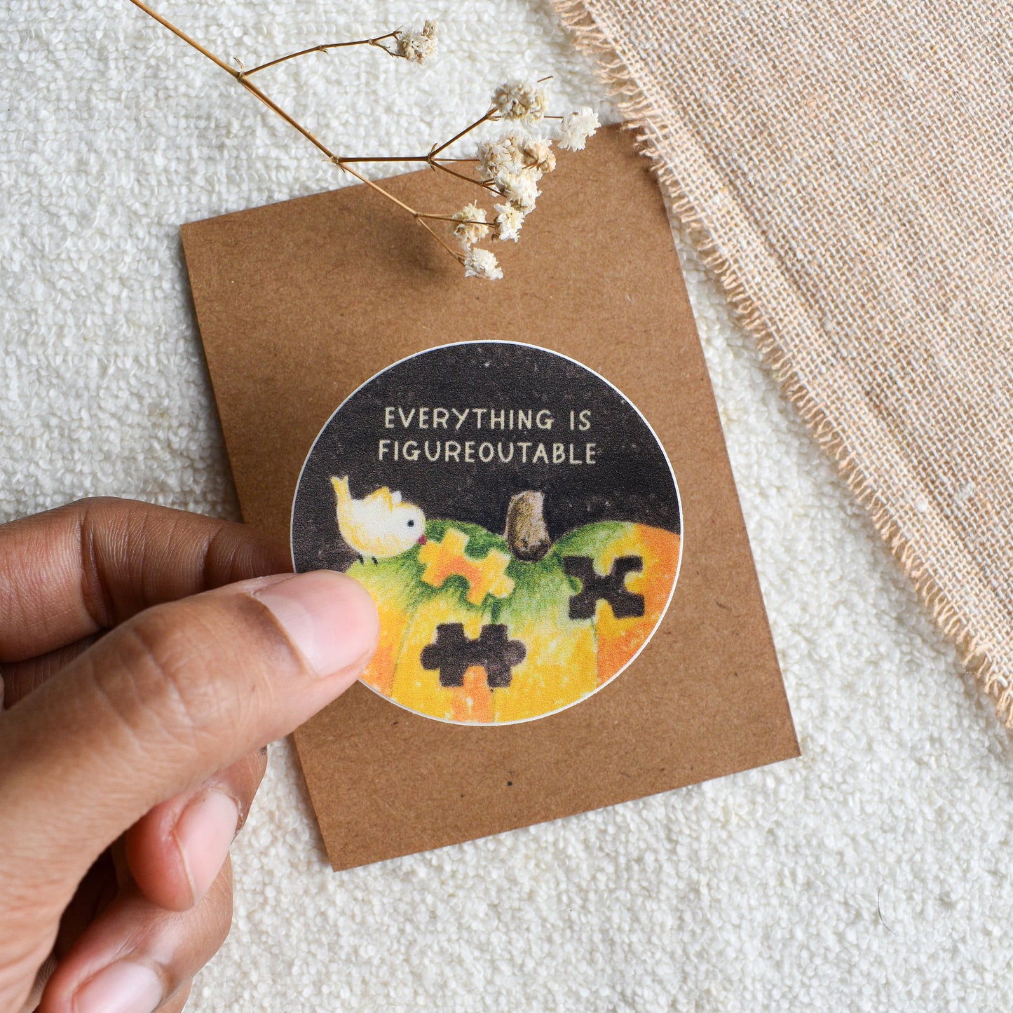 Die cut round vinyl cute sticker about motivation