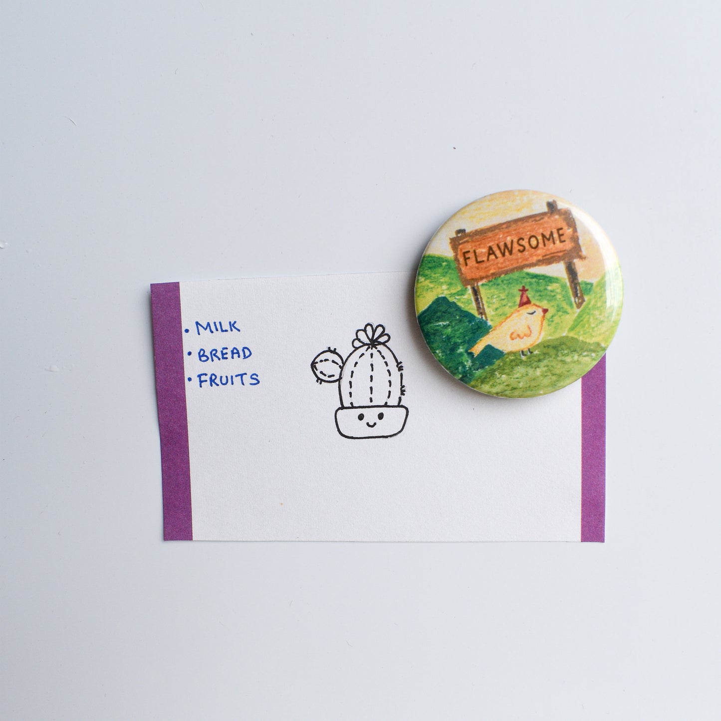 Quirky self love cute fridge magnet on white board