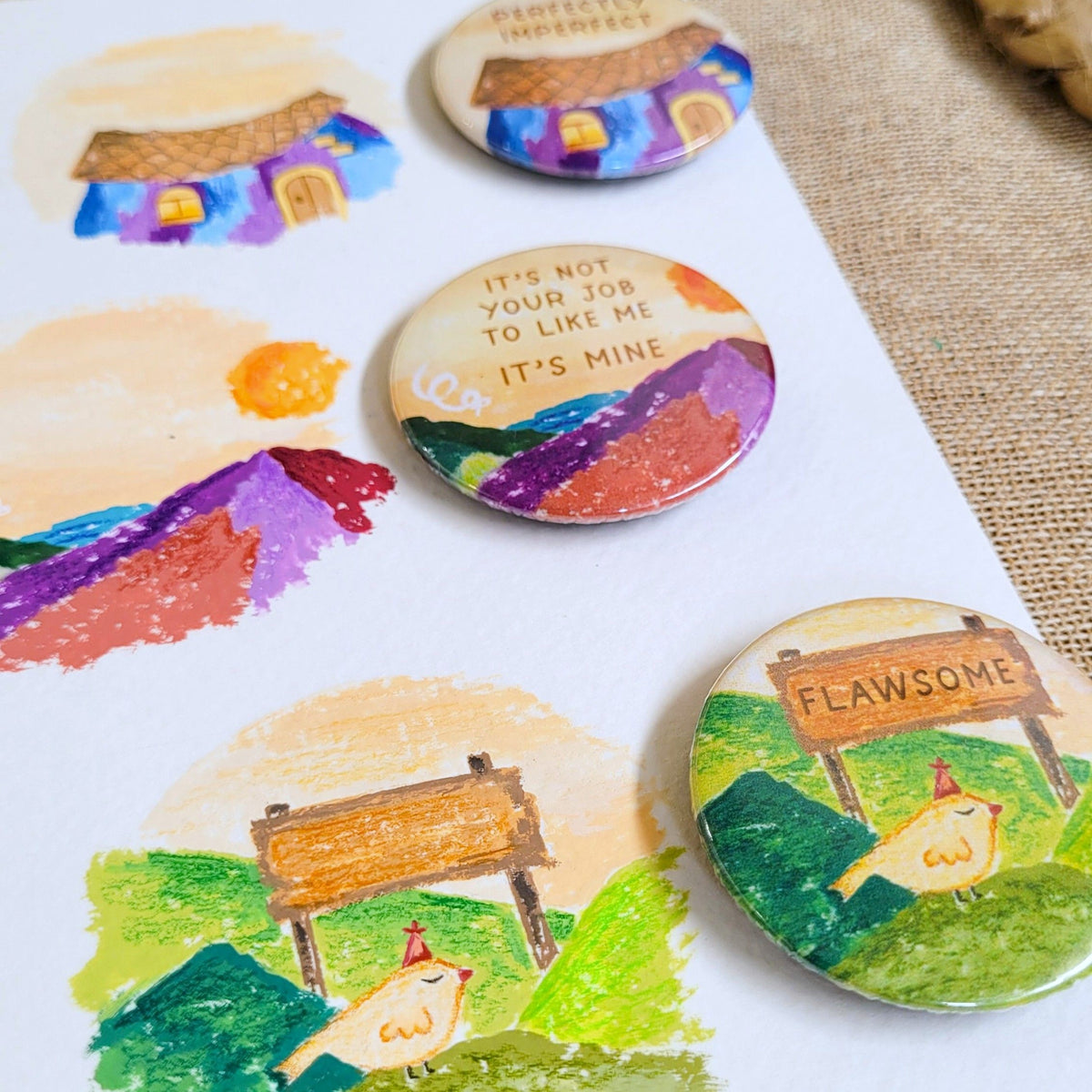 Mini Badge / Fridge Magnet | Self care Bundle