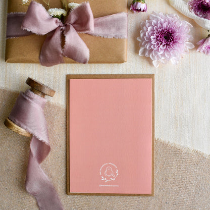 Back of celebration greeting card