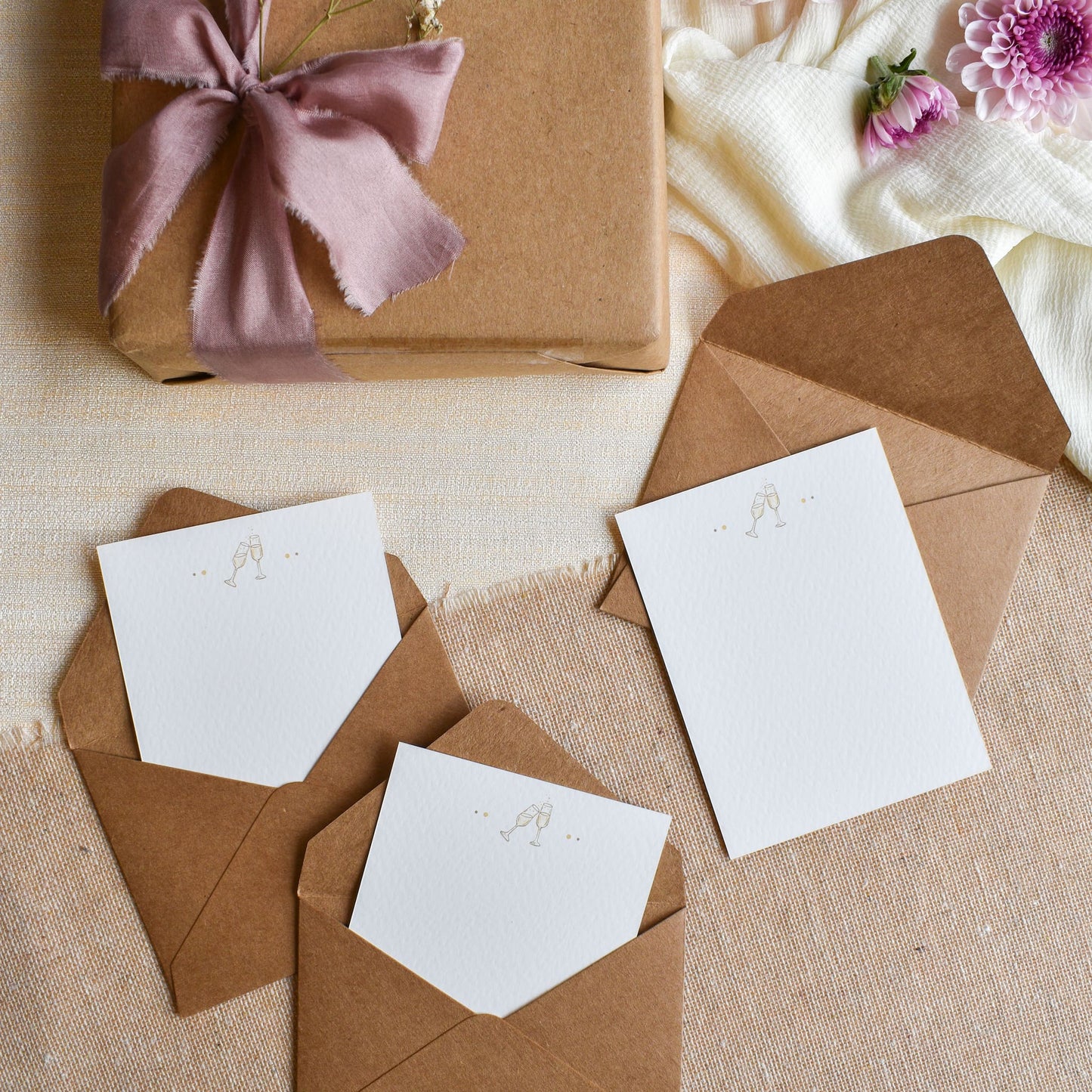 Plain back of celebration note cards  for writing messages