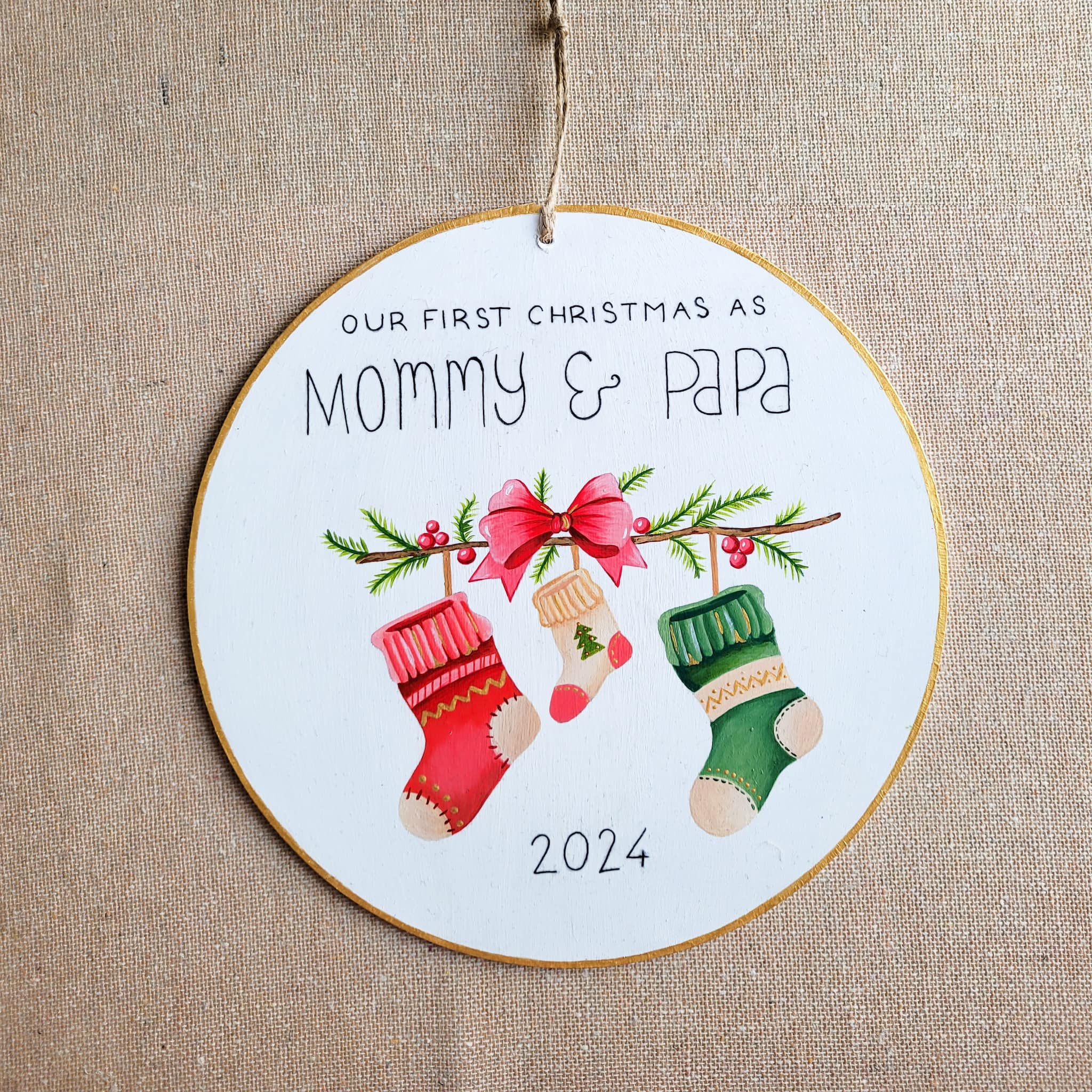 Custom hand-painted Christmas ornament