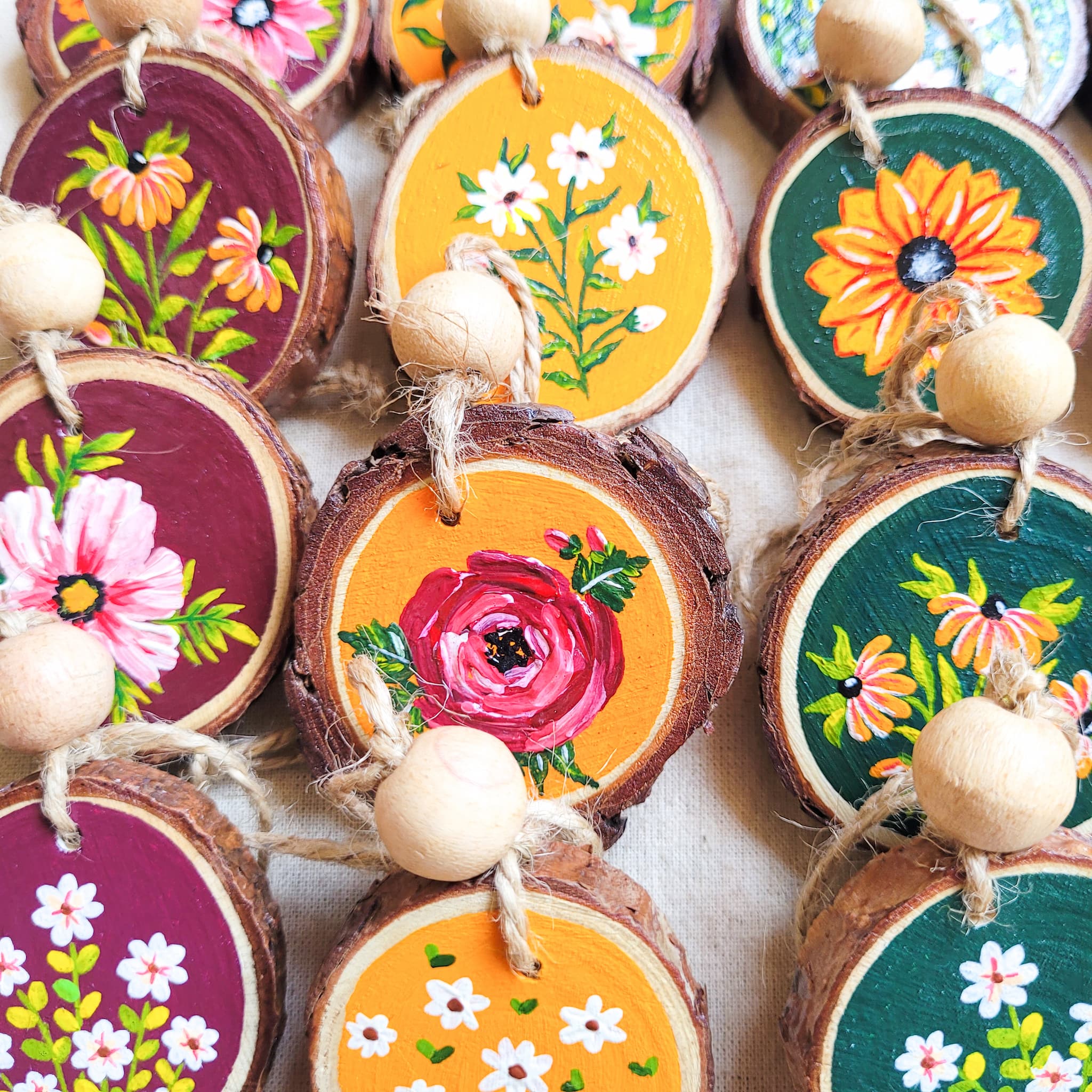 Vibrant colorful custom hand-painted wedding favors