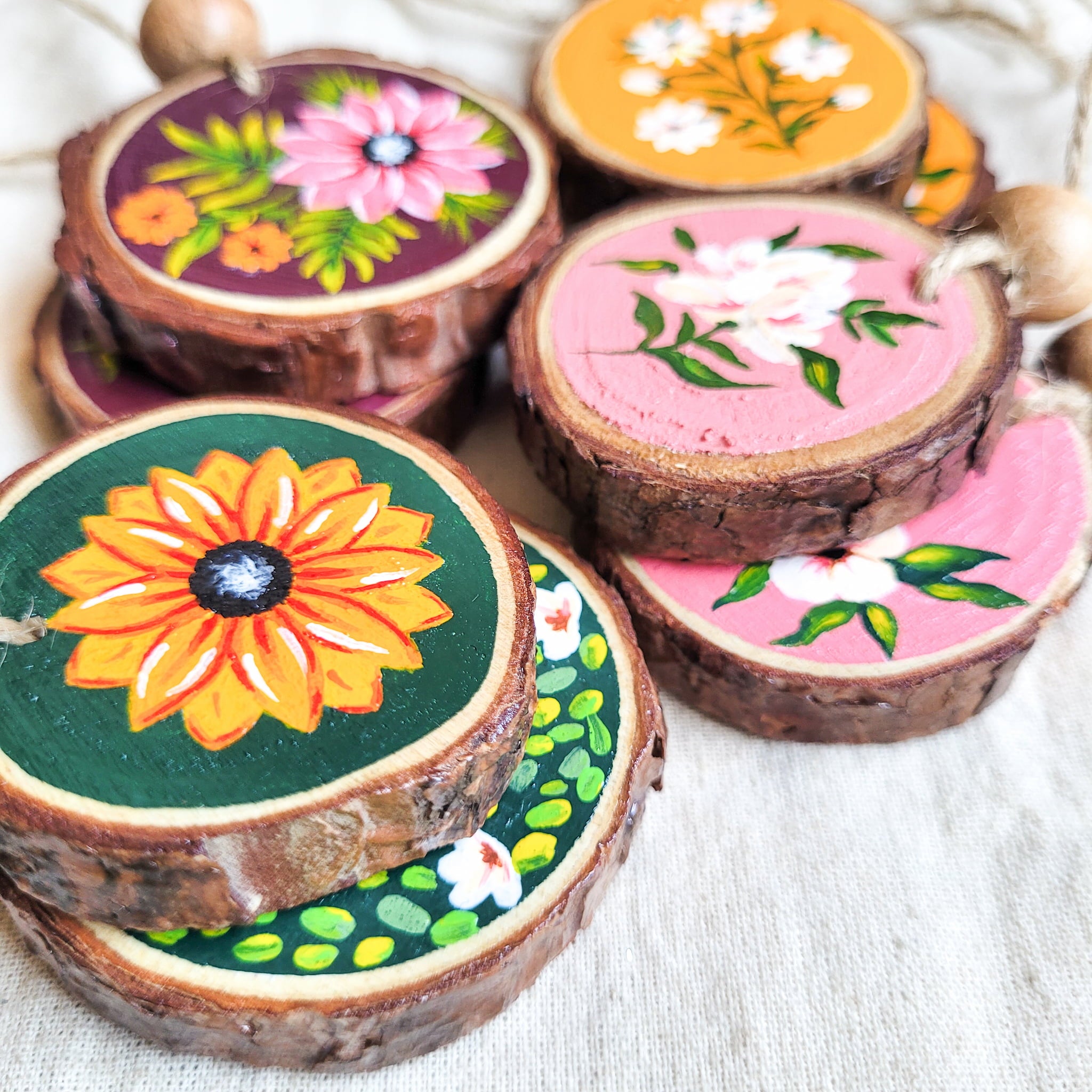 Custom hand-painted personalized wedding favor bag charms