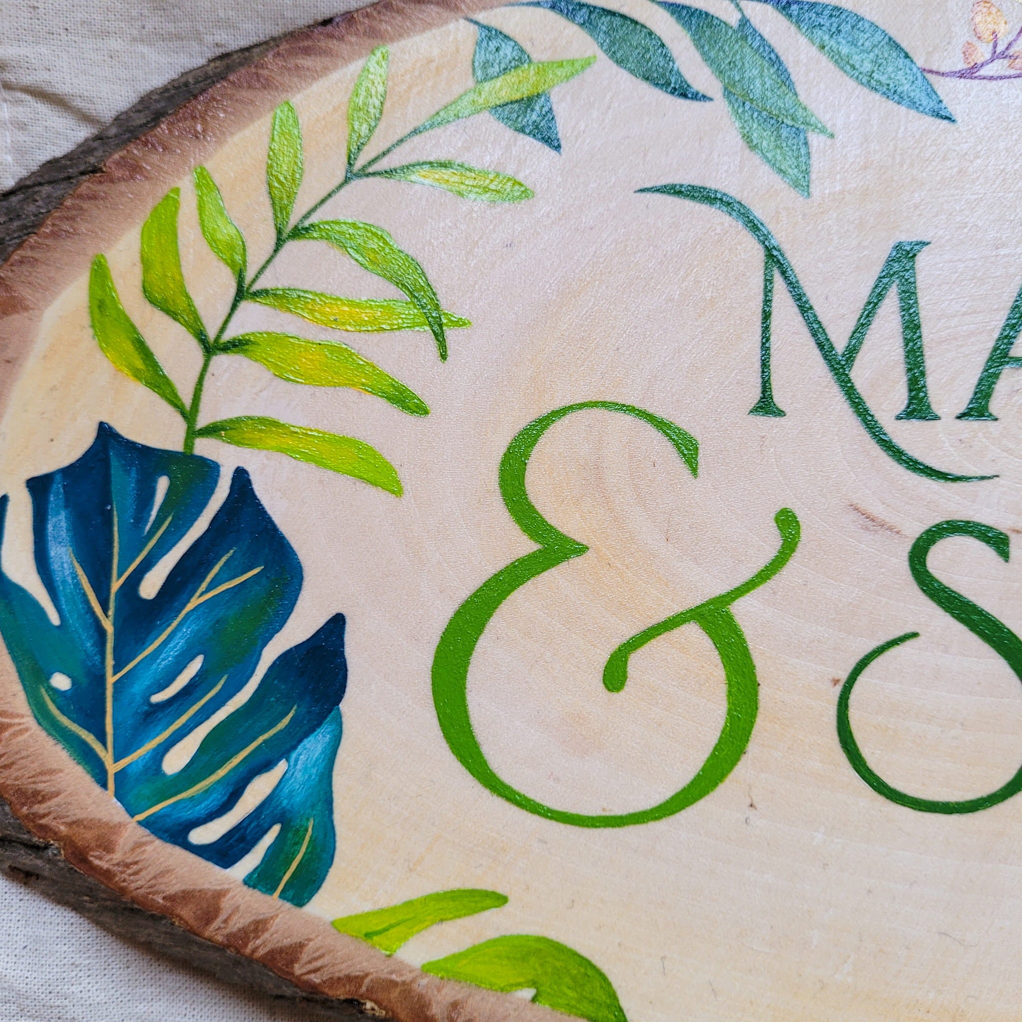 Personalized hand-painted wooden nameplate