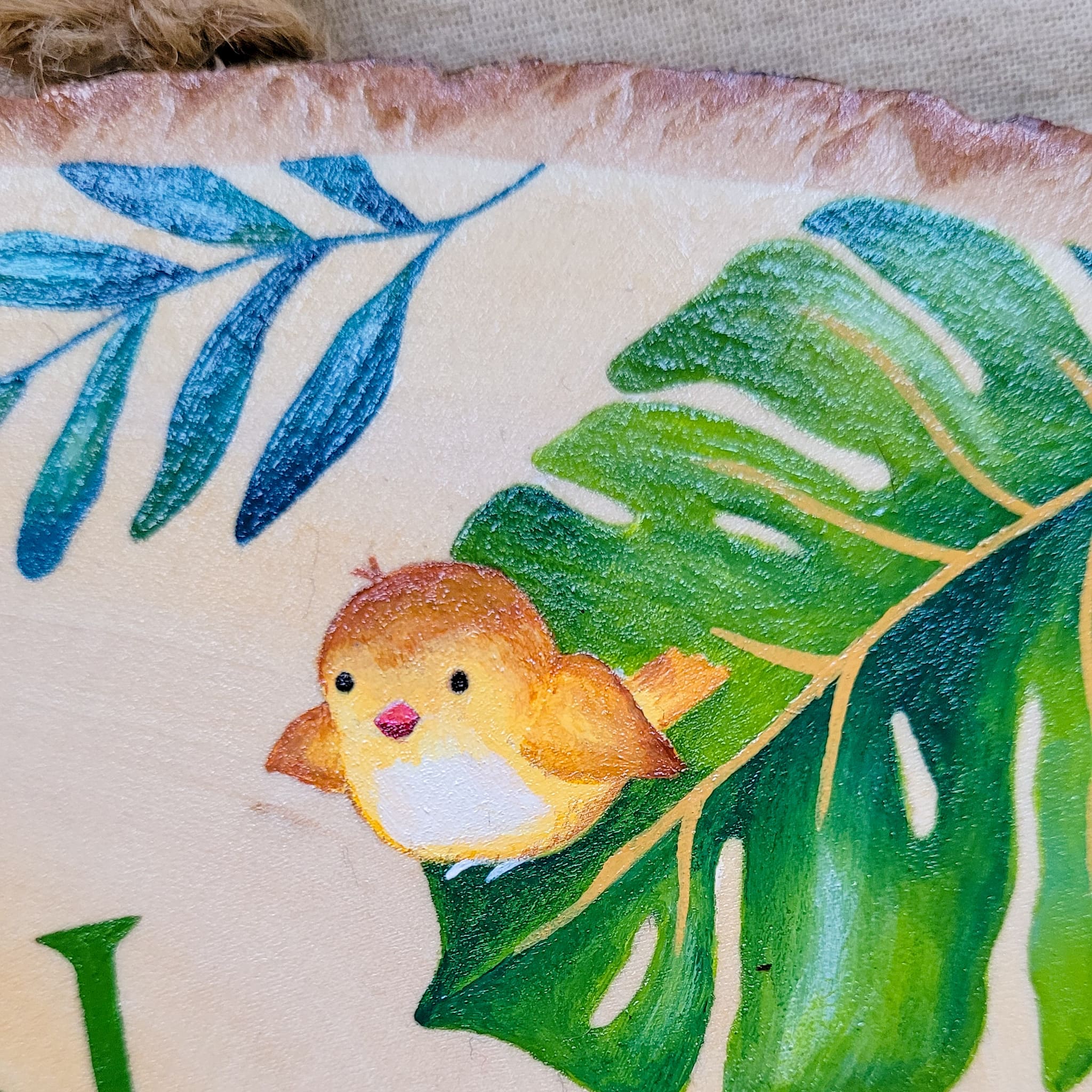 Custom hand-painted wooden nameplate