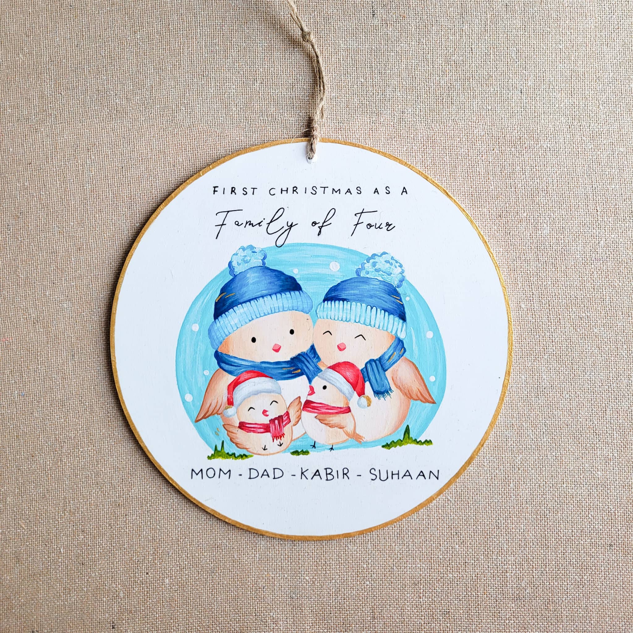 Custom hand-painted Christmas ornament
