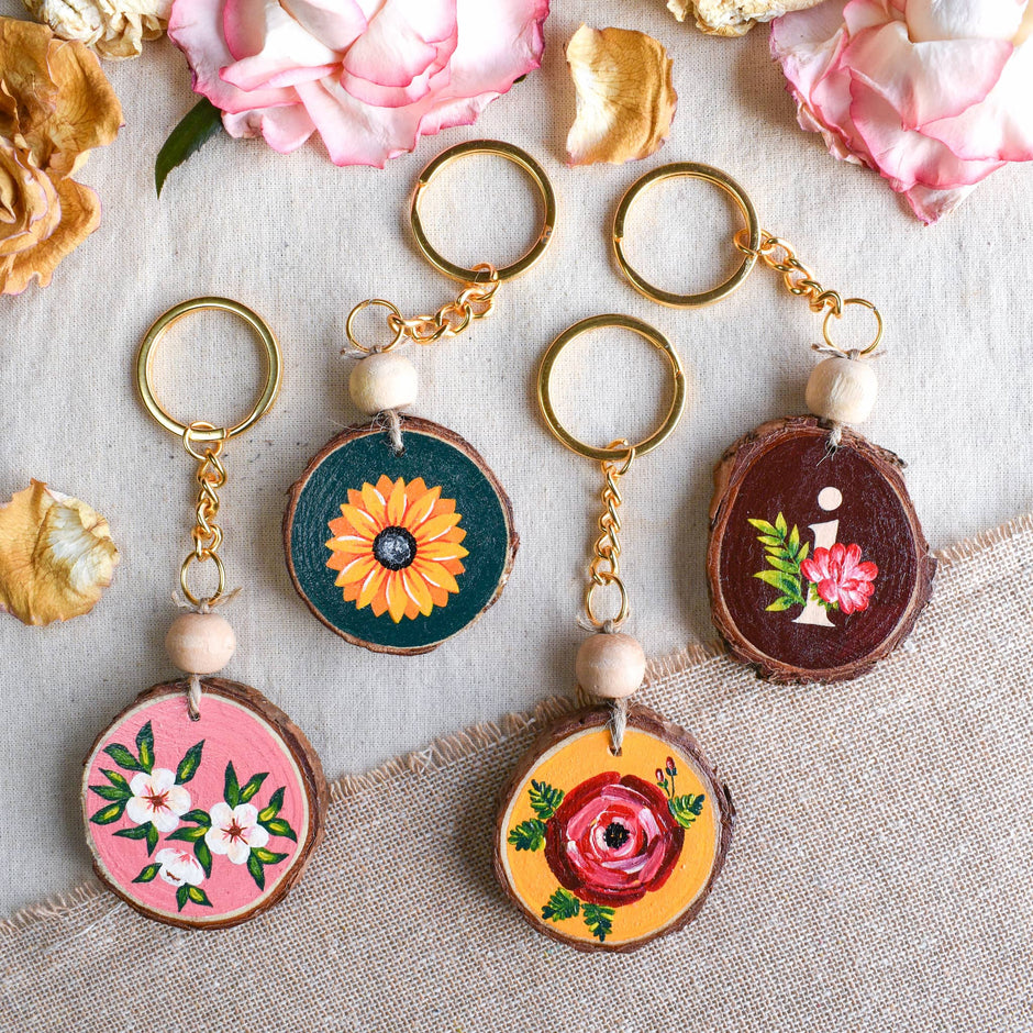 Personalized | Hand-painted wood Keychains | Online in India – The ...