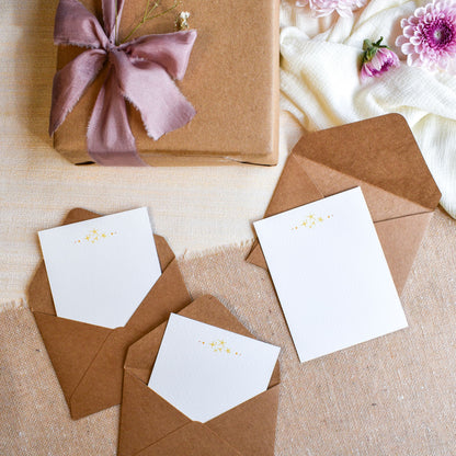 Plain back of sparkle note cards  for writing messages
